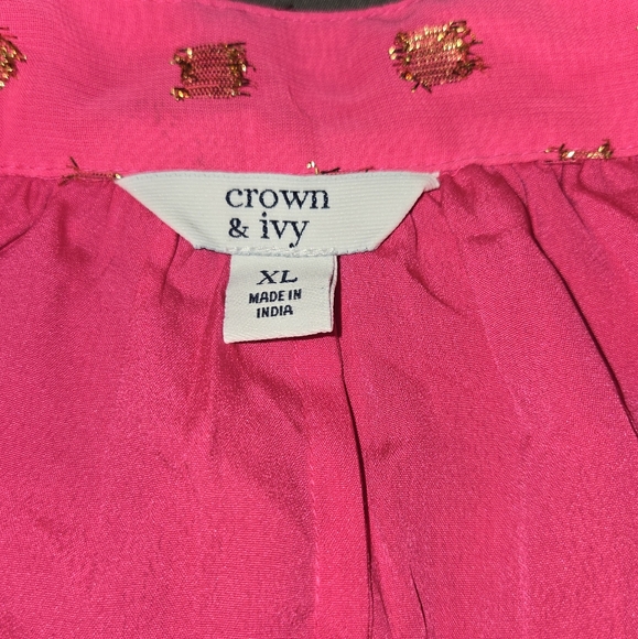 Top pink and gold long sleeve crown & ivy XL - Picture 6 of 6